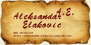 Aleksandar Elaković vizit kartica